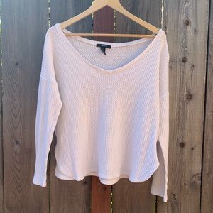 Forever 21 White Thermal Long Sleeve
